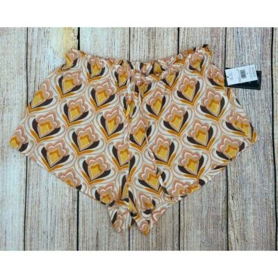 Volcom Women's Retrospectacle Shorts Size Small Hazelnut Elastic Waist NWT - Image 1 of 4