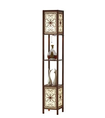 Artiva USA Infinity Heart Shelf Floor Lamp, Dark Walnut, 64"" h - Image 1 of 3