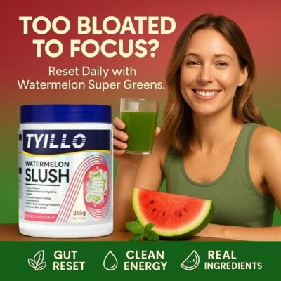 Polvo verde sandía TYILLO - limpieza intestinal, alivio de la hinchazón y apoyo energético Foto 1 de 4