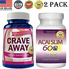 Crave Away Appetite Control & Acai Berry Slim Weight Loss Fat Burner Supplements