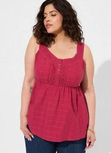 NWT Torrid Babydoll Cotton Window Women’s Size 2X Sleeveless - Picture 1 of 10