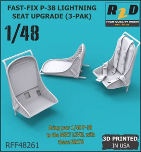 FAST-FIX 1/48 P-38 Lightning Resin Seat Upgrade (3-PAK) RFF48261 - Picture 1 of 5
