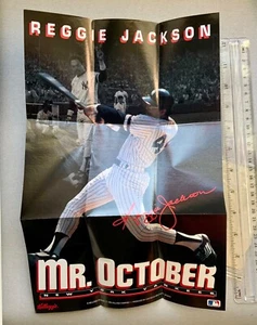 VINTAGE REGGIE JACKSON MR OKTOBER 1993 KELLOGG'S CEREAL PROMO POSTER 13,5 "x 9" - Bild 1 von 3