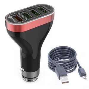 Cargador Mechero Coche 4 USB Cable MicroUSB 6.6A Entrega 48/72h d324/v191 - Imagen 1 de 8