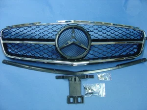 C63 STYLE FRONT GRILL SET FOR 2007-2014 MERCEDES W204 C-CLASS SEDAN COUPE ESTATE - Picture 1 of 8