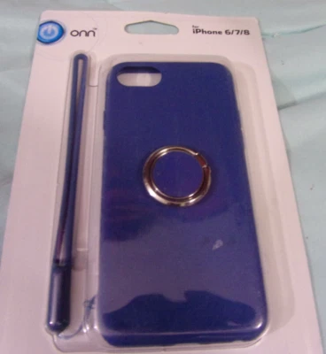 Onn For iPhone Case iPhone 6/7/8 Ring Stand Phone Case with strap- blue - Image 1 of 2