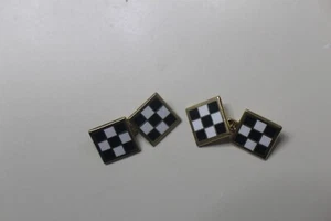 Exquisite England Birmingham TW Sterling Silver and Enamel Cufflinks - Picture 1 of 11