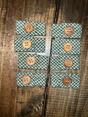 Juego de 8 servilleteros a cuadros de búfalo verde y blanco para granja ligera Foto 1 de 3