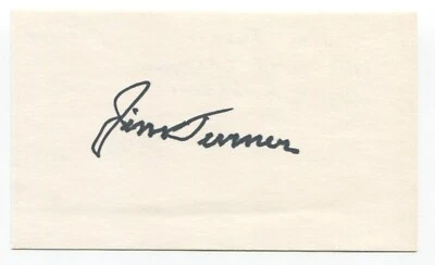 Jim Turner Signed 3x5 Index Card Autographed Baseball NY Yankees World Series - Image 1 of 2