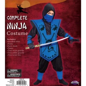 Boys Blue Complete Ninja Costume Size Medium (8) Tunic Pants New in Package - Picture 1 of 1