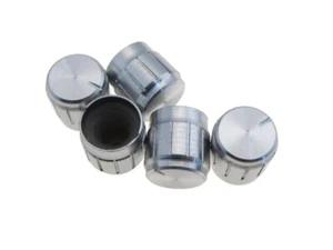 Aluminum Knob Cap for 6mm Knurled Shaft Pot 13*13mm - Silver - Pack of 5 - Picture 1 of 1