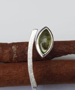 Estelle Ring 925ér Silber poliert, matt Peridot Größe 62 - exklusives Design - Bild 1 von 2