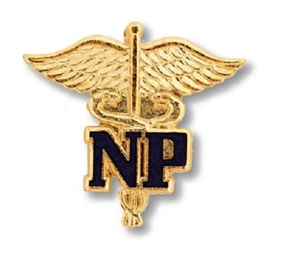 Nurse Practitioner Lapel Pin Blue NP Caduceus Medical Emblem Gold Platd 2021 New - Image 1 of 4