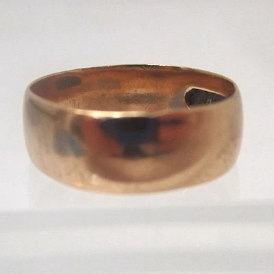 Anillo de bebé victoriano ancho de oro amarillo de 10k 1880 original sin monograma talla 2 Foto 1 de 4