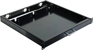 1U Server Cabinet Case Rack Mount 19 Inch Sliding Keyboard Tray Lock Drawer 13" - Picture 1 of 8