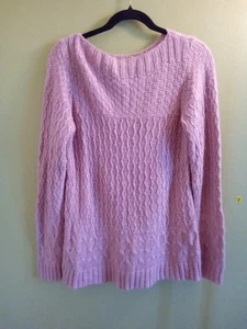 Maglione girocollo donna M Croft & Barrow rosa pastello maglia cavo - Foto 1 di 4