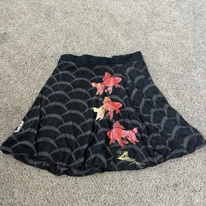 Desigual Cotton Knee Length Wearable Art Skirt Sze Med Koi fish - Picture 1 of 4