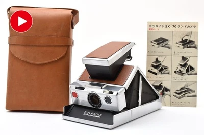 Pellicola testata! [OTTIME CONDIZIONI con custodia] Polaroid SX-70 fotocamera istantanea marrone dal GIAPPONE #095 - Immagine 1 di 4