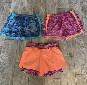 Champion Lot Of 3 Built in Brief In 2 Running Shorts Girls Extra Large 14-16 - Picture 1 of 11
