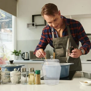  Barattolo in plastica per alimenti: contenitore sigillato per cereali con coperchio per alimenti secchi e umidi - Foto 1 di 9