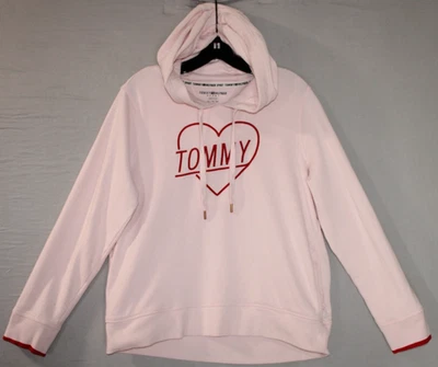Женская толстовка с капюшоном Tommy Hilfiger Sport Heart Tommy XL розовый пуловер мешковатый крой - Изображение 1 из 4