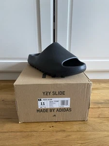 Size 11 - Adidas Yeezy Slides Onyx (AUTHENTIC WITH FREE AND FAST SHIPPING) - Picture 1 of 4
