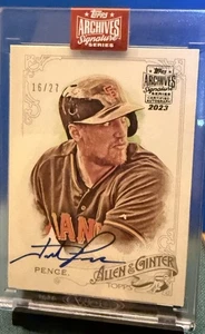 Hunter Pence 16/27 23 Topps Archives Signature Series Allen & Ginter Giants - Picture 1 of 2