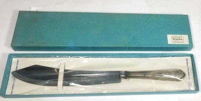 Cuchillo para pastel de novia mango de plata esterlina vintage Webster con monograma Foto 1 de 4