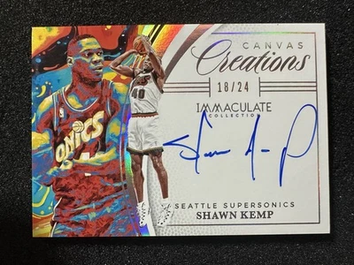 2024-25 Panini Immaculate Canvas Creations Auto International Shawn Kemp 18/24 - Image 1 of 2