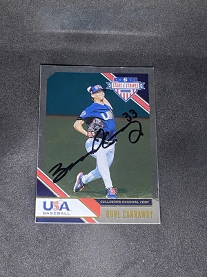 Burl Carraway 2020 Panini USA Stars & Stripes Retail #15 Cubs Auto Signed Card - Image 1 of 3