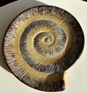 Nautilus Shell Shape Plate With Furniture Safe Scratch Pads Rustic Beach - Picture 1 of 3