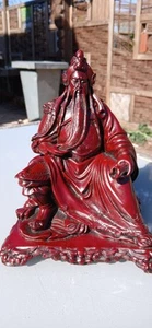 Massive Vintage "General Guan Yu, Gott des Krieges und Wohlstands" Rotharz Figur - Bild 1 von 22