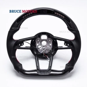 Real carbon fiber Customized Sport LED Steering Wheel Audi 2016-2023 TT TTS R8 - Picture 1 of 10