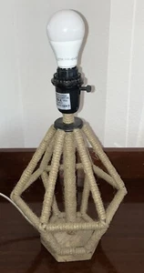 Pottery Barn Fisherman Small Table Lamp Nautical Rope Theme, Works No Shade - Picture 1 of 7