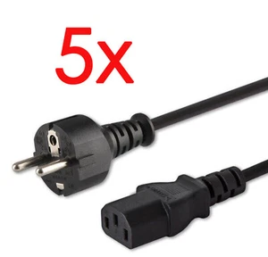 5x 1,8m STROMKABEL SCHUKOSTECKER C13 KALTGERÄTEKABEL BIS 250V 10A POWERCORD - Bild 1 von 4