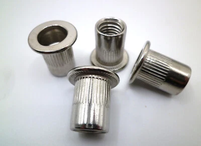 Einnietmuttern Flachkopf Edelstahl A2 Nietmuttern M3 M4 M5 M6 M8 M10 M12 - Bild 1 von 4