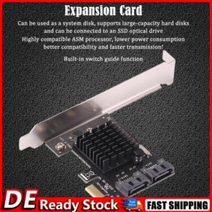 Desktop-Computer PCI-E 1x zu SATA3.0 2 Port Riser 6Gbps PCI Express Adapter DE - Bild 1 von 12