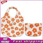 Women Plush Bag Kit Versatile 2Pcs Makeup Bag Floral Travel Tote Bag Outdoor Bag