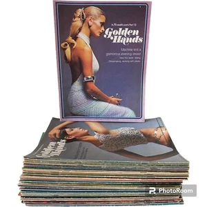 Paquete de revistas artesanales Golden Hands vintage años 70 x 48 coser bordado tejido - Imagen 1 de 12
