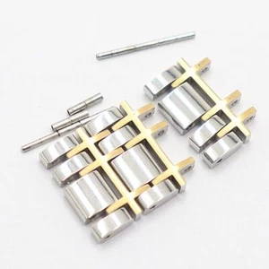 Burberry Genuine 3 Links BU-1375 Men's Watch Bracelet Parts Silver/Gold 16mm - Picture 1 of 3