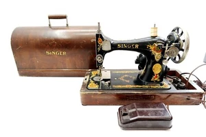 Antique 1928 SINGER Model 128 Sewing Machine with Bendwood Case Electric ~ WORKS - Picture 1 of 20