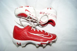 nike vapor fast flex baseball cleats youth 2.5 red & white - Picture 1 of 13