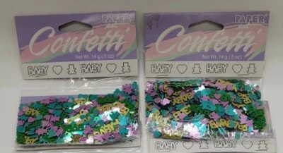 Lot of 2 .5oz Package Paper Art Confetti Cards/Baby/Shower/Party/Decorations   - Image 1 of 4