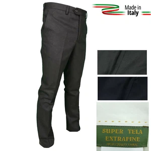 Pantalone Uomo Classico Fresco Lana Senza Pens Elegante DROP 4 48 50 52 54 56 58 - Imagen 1 de 16