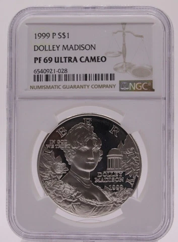NGC 1999-P PF69 Ultra Cameo Dolley Madison Commemorative Dollar [023GRA] Cover