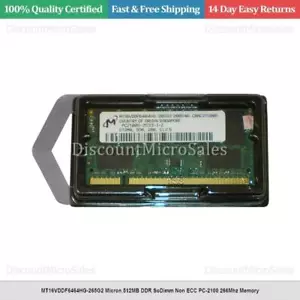 MT16VDDF6464HG-265G2 Micron 512MB DDR SoDimm Non ECC PC-2100 266Mhz Memory - Picture 1 of 1