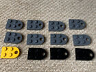 LEGO 3176 PLATE MODIFIED 2 X 3 ROUNDED END WITH HOLE DARK BLUISH GREY BLACK X 12