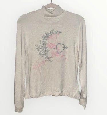 Suéter Thalia Sodi Vintage Y2K Color Crema Cuello Alto Fairycore Cyber Grunge  Foto 1 de 3