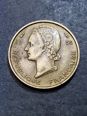 1956 French West Africa  CFA 5 Francs Coin Gazelle #112 - Image 1 of 2