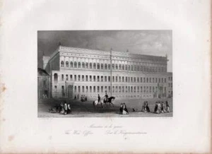 c1850 Preußisches Kriegsministerium Berlin Preussen Stahlstich-Ansicht - Bild 1 von 1